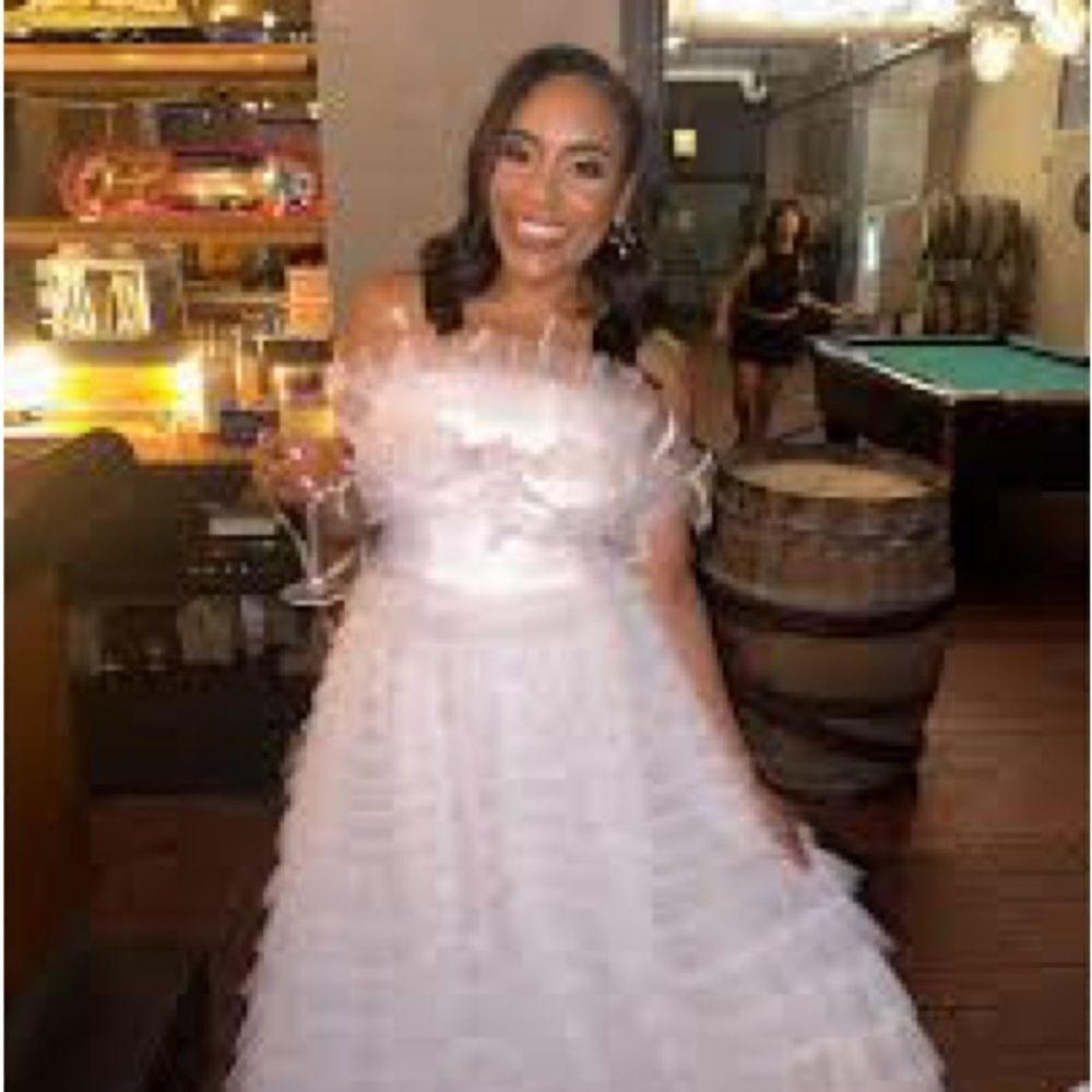 Anthropologie Mac Duggal Kylie Strapless Ruffle Wedding Gown/ size 6 - Picture 6 of 11